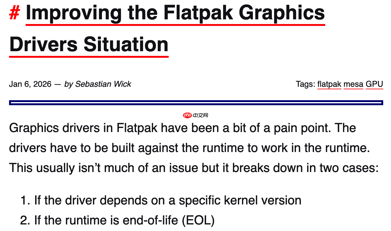 Flatpak 探索使用 GPU 虚拟化技术优化图形驱动程序