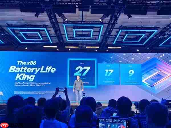 27小时x86续航王！Intel正式发布酷睿Ultra 300系列CPU：游戏性能提升77%