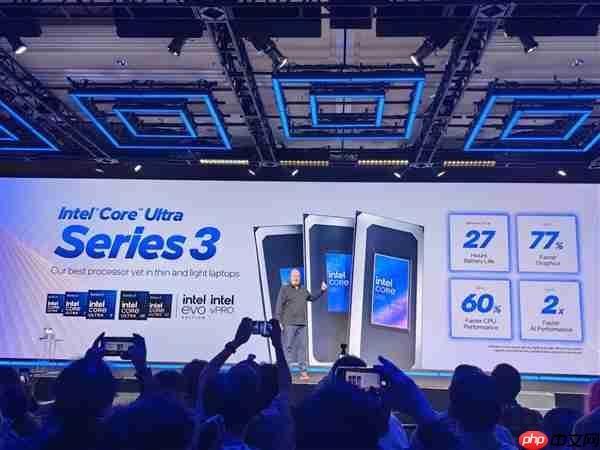 27小时x86续航王！Intel正式发布酷睿Ultra 300系列CPU：游戏性能提升77%