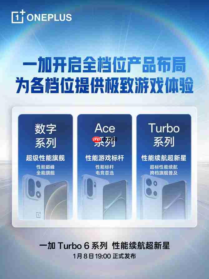 一加Turbo6 系列官宣 1 月 8 日发布:搭配9000mAh电池 + 骁龙8s Gen4芯片