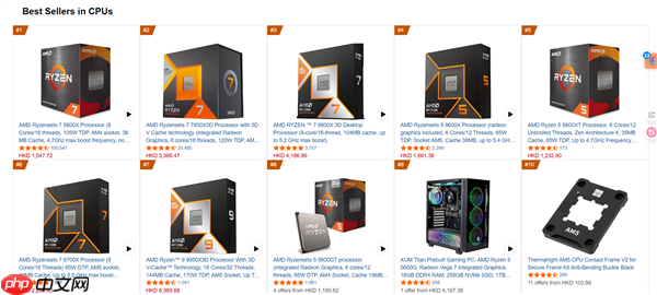 AM4老兵不死:锐龙7 5800X登上销量榜首!前十有4款是AM4