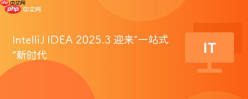 IntelliJ IDEA 2025.3 迈向一站式新时代