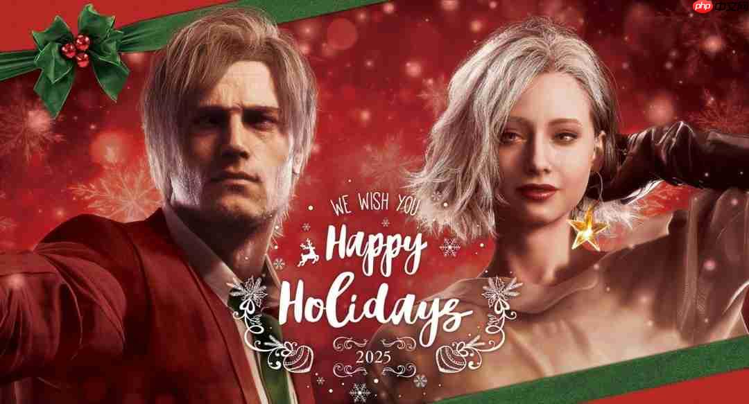 《生化危机》发布圣诞贺图：格蕾丝烈焰红唇很性感！