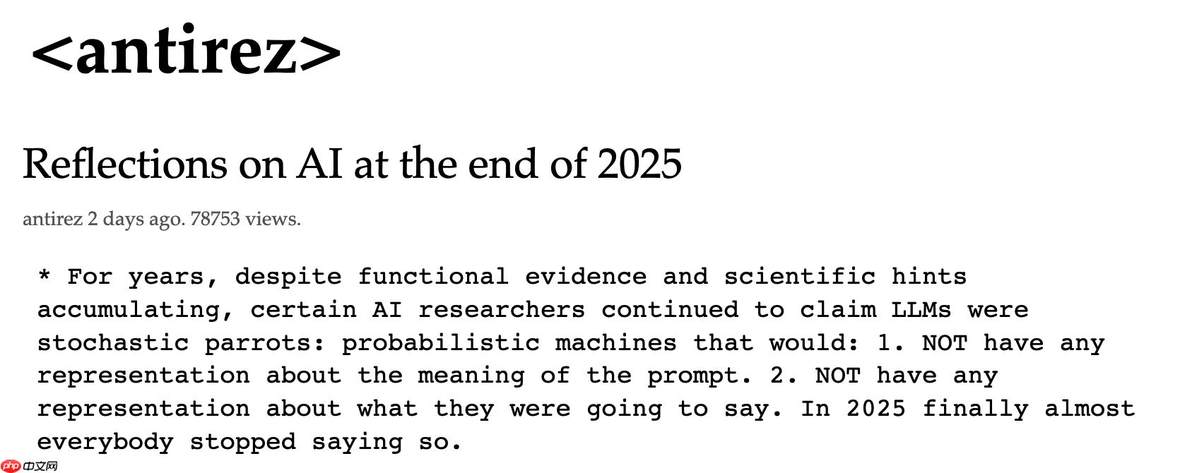 Redis 之父 2025 年对人工智能的思考