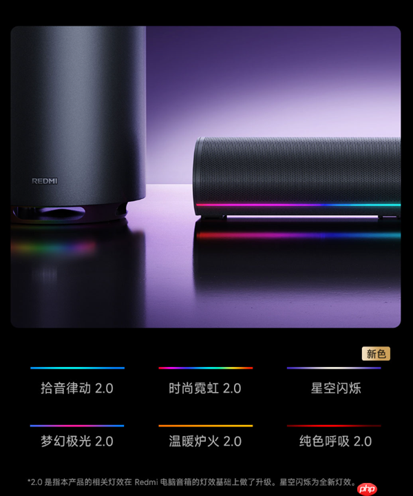 首发499元！REDMI电脑音箱2 Pro套装上架：主音箱+无线低音炮 自带RGB灯效