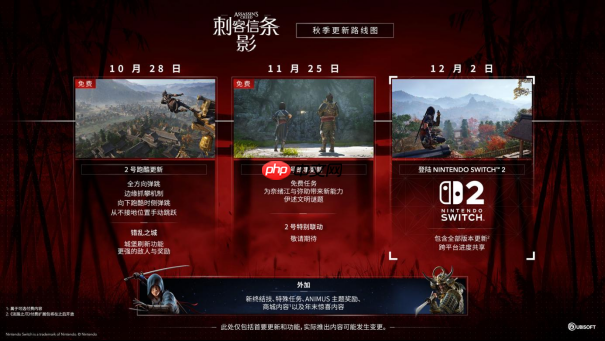 《刺客信条:影》冬促新史低,1.1.7版本更新主角终结技