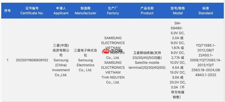 Galaxy S26 Ultra 3C 认证现身！确认升级 60W 快充、备卫星通讯