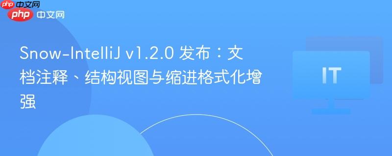 Snow-IntelliJ v1.2.0发布，文档注释、结构视图及缩进格式化升级新功能介绍