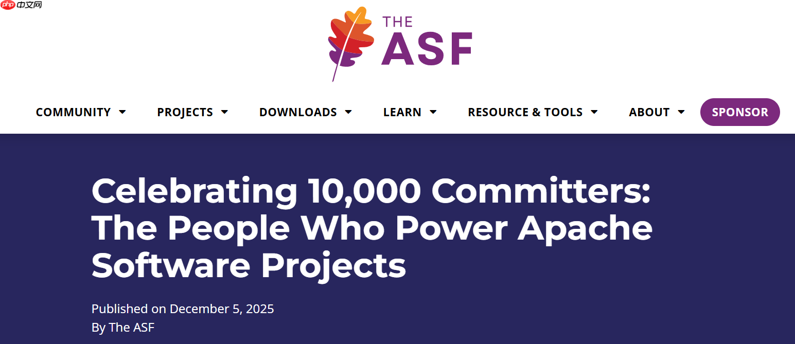 Apache Committer 数突破 10000