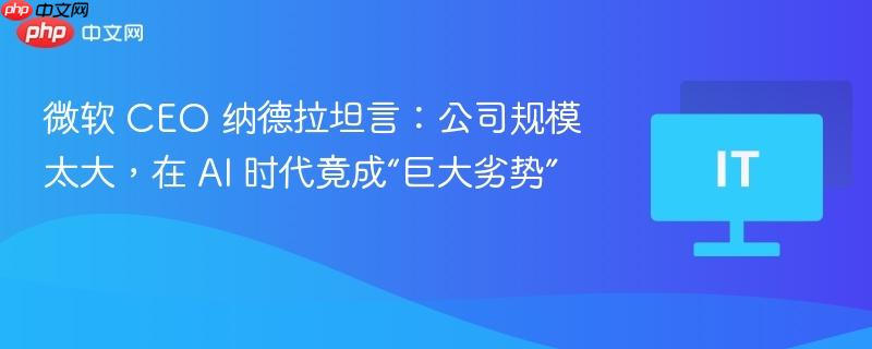 微软CEO纳德拉坦言，在AI时代，大公司规模竟成巨大劣势