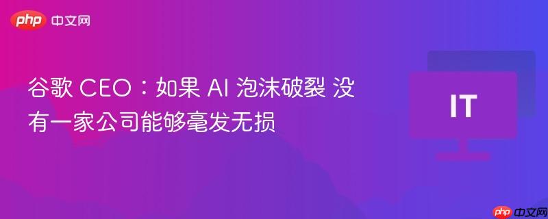 谷歌CEO谈AI泡沫破裂，无公司可幸免冲击