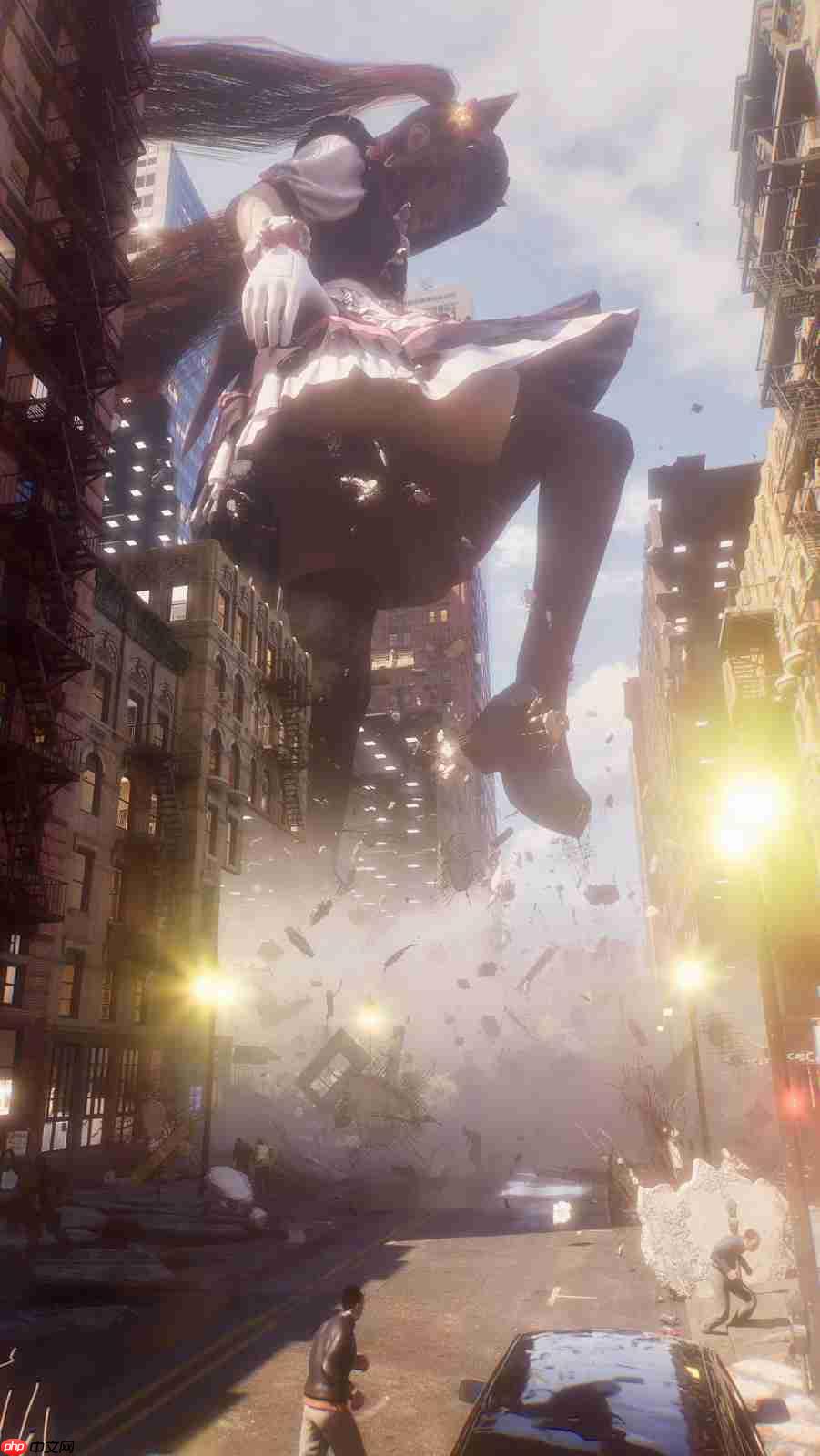 《女巨人游乐场》新截图 巨大美女大肆破坏城市