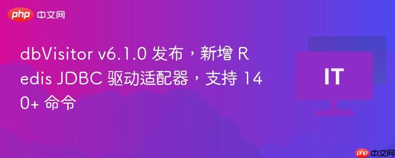 dbVisitor v6.1.0发布，新增Redis JDBC驱动适配器，支持超过140种命令