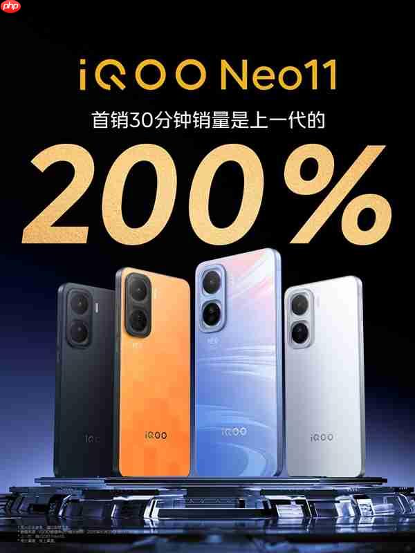 2599元起同档唯一2K屏骁龙8E旗舰！iQOO Neo11首销半小时销量翻倍