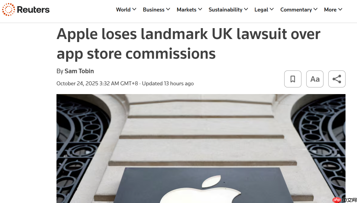 苹果面临英国应用商店垄断案败诉风险，罚款可能高达20亿美元