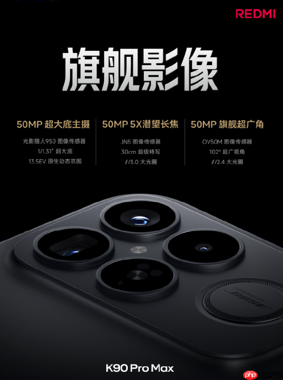 REDMI首次！REDMI K90 Pro Max搭载5倍光学变焦潜望镜