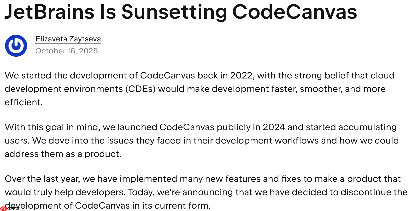 JetBrains 弃用 CodeCanvas，转向 AI 驱动开发新篇章