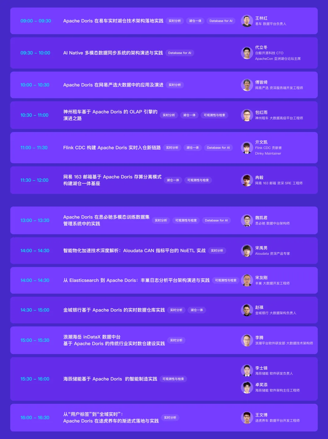 Doris Summit 2025 报名启动！议程全面公开，11 月 5-6 日敬请关注