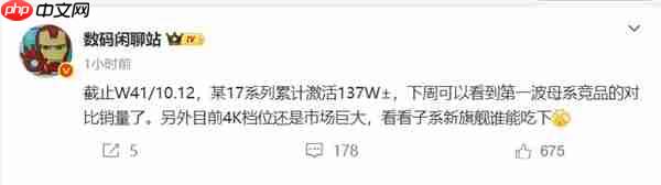 小米17系列激活量突破130万：市场供不应求