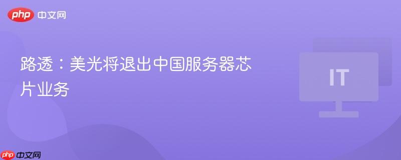 美光将退出中国服务器芯片业务，路透社报道