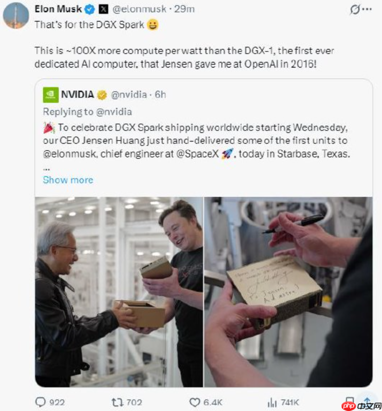 马斯克亲收黄仁勋AI超算DGX Spark交付，革新计算时代开启