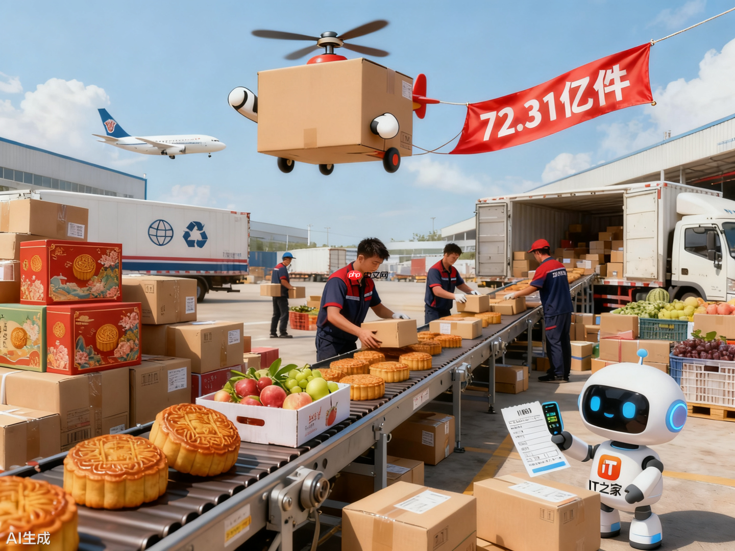 国家邮政局：国庆中秋假期全国共处理快递包裹 72.31 亿件