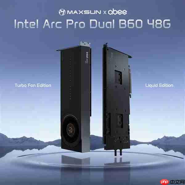 铭瑄首秀水冷版Intel锐炫Pro Dual B60专业显卡：双GPU 48GB显存 居然单插槽