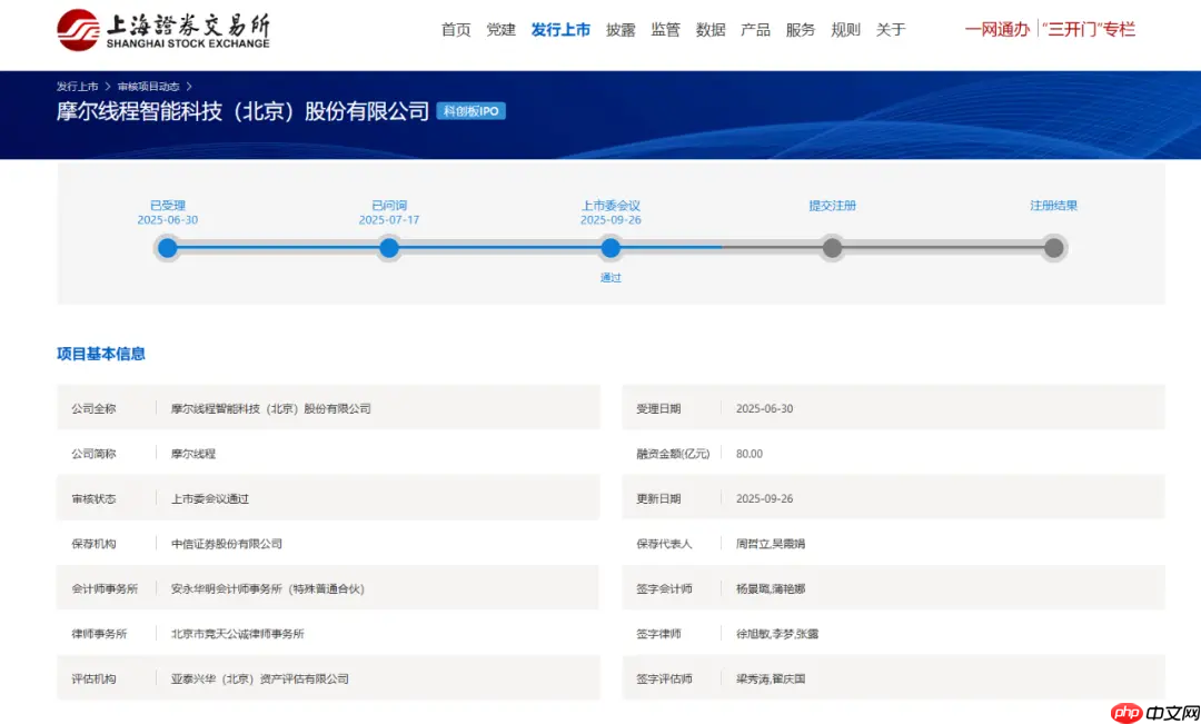 摩尔线程科创板上市 IPO 已过会,冲刺“国产 GPU 第一股”