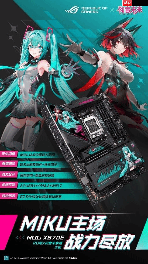 冲破次元壁 华硕x870e ro姬×初音未来版主板火热预约中