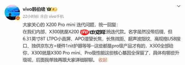 小屏旗舰用户慌了？vivo将不再推出vivo X300 Pro mini