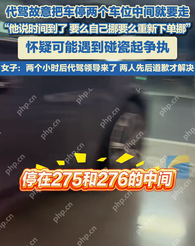 成都一代驾司机停车占用两车位，女车主恐有诈起争执 - php中文网