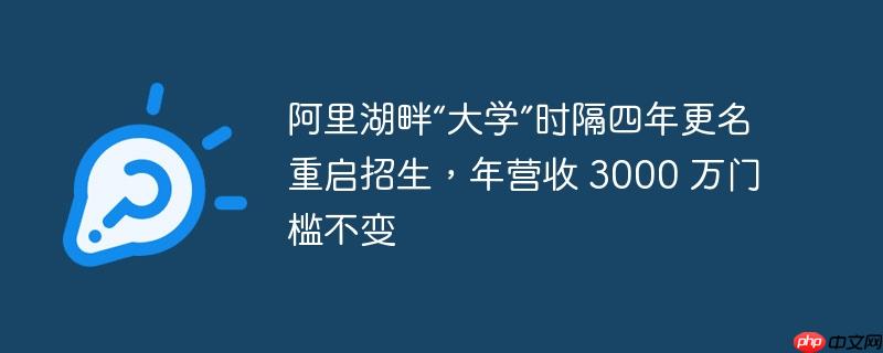 湖畔阿里大学更名重启招生，年营收门槛不变，三千万元