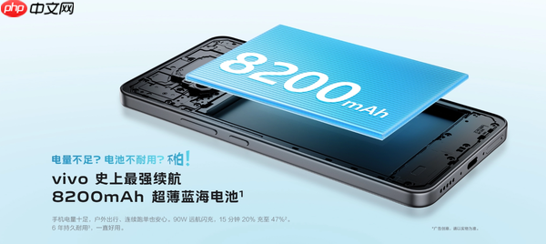 vivo最强续航手机今日开售 电池8200mAh 1399元起