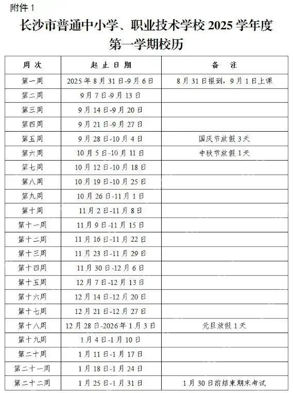 长沙中小学2025-2026学年度开学时间定了！寒假时间也定了！ - php中文网