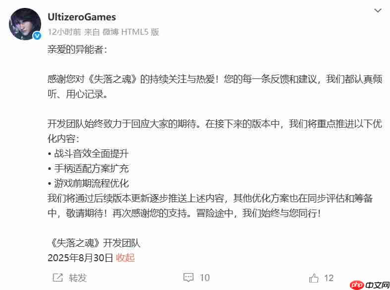 《失落之魂》官方公布今后改进计划：音效、手柄、优化