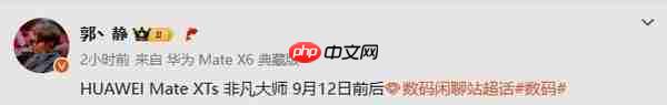 曝华为Mate XTs三折叠9月12日前后发布 继续卖2万？