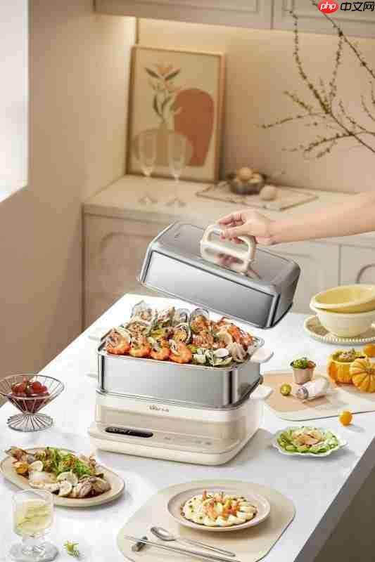 饭菜一锅出！小熊电器全钢电蒸锅：效率健康美味全都有