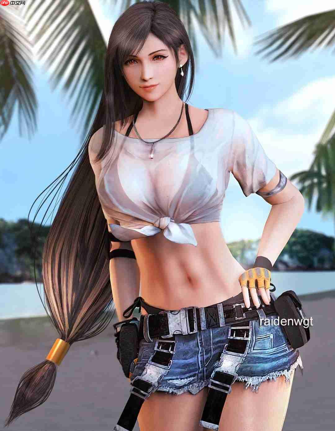 《最终幻想7》蒂法新3D美图 穿其他女角服装不违和