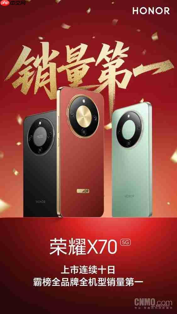 连续十日霸榜全品牌全机型销量第一 荣耀X70凭什么？ 