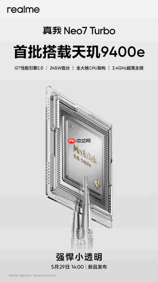 真我Neo7 Turbo“透明灰”亮相，天玑9400e助力，科技感拉满