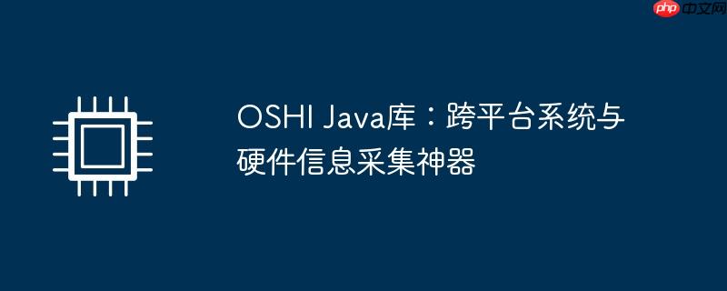 oshi java库：跨平台系统与硬件信息采集神器