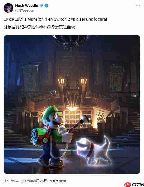 《路易吉洋馆4》Switch2版传闻再起!爆料人称表现惊艳