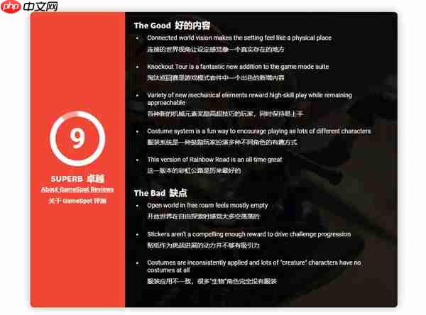 《马里奥赛车：世界》M站评分88 画面与玩法系列最佳