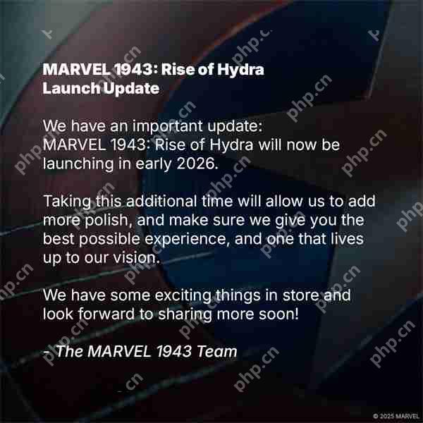 《漫威1943：九头蛇崛起》宣布跳票 2026年初发售