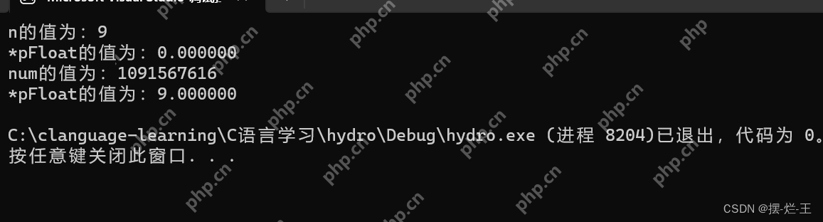 整数和浮点数在内存中的存储