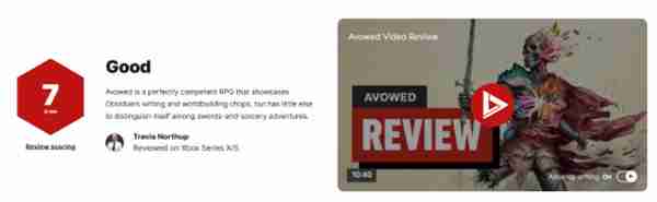 黑曜石新作《宣誓》IGN 7分评价:没有什么新鲜感