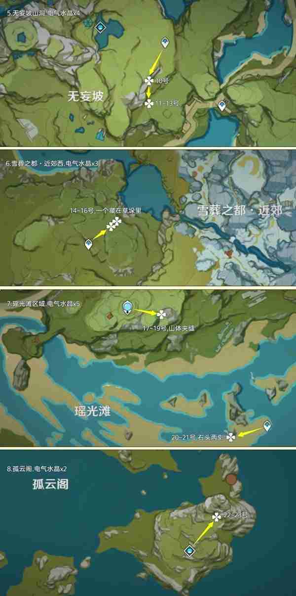 原神电气水晶位置分享-电气水晶采集路线汇总