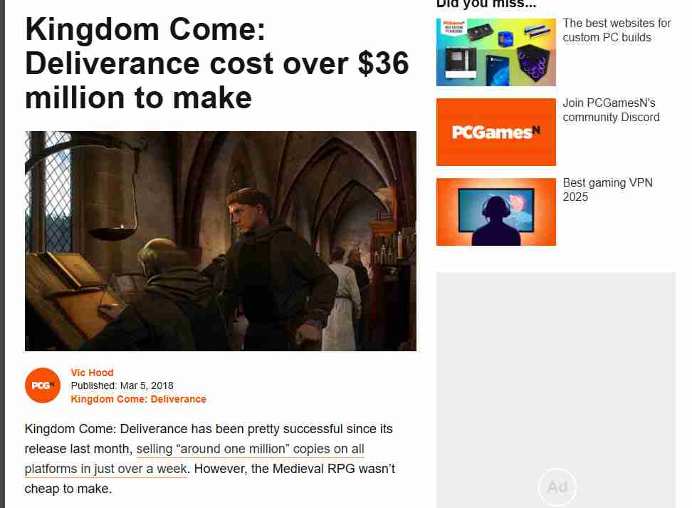 天国：拯救2首日销量破百万，开发成本与成功背后的故事