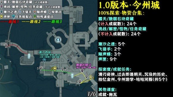 鸣潮游戏，1.0版本今州城探索线路全解析