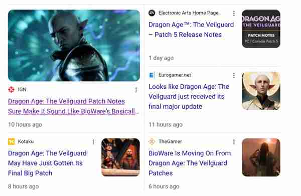 《龙腾世纪4》发布5号更新补丁 后续或将不在提供支持